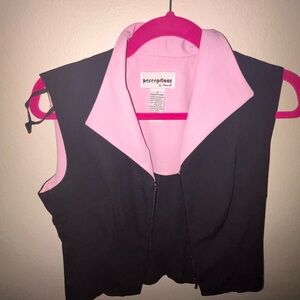 Perceptions Black Vest with Pink Collar